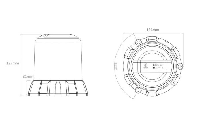 Светодиодный проблесковый маяк LIGHTS APOLLO янтарного (оранжевого) цвета APL706-096WAM