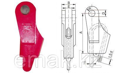 Wedge clamp (thimble with insert) for rope